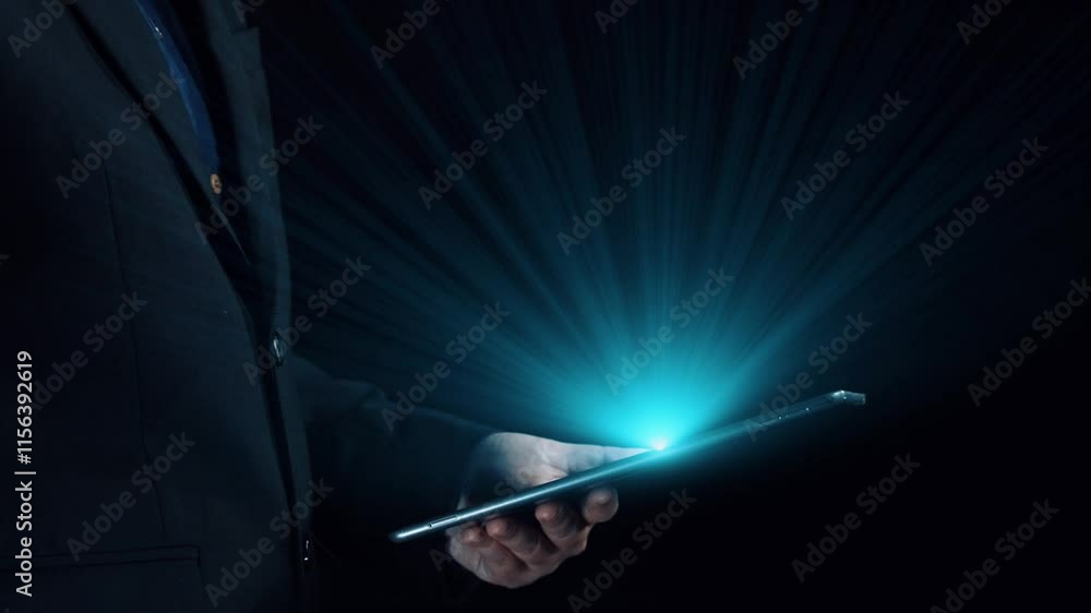 Poster human interact with ai artificial intelligence virtual assistant chatbot in concept of ai artificial