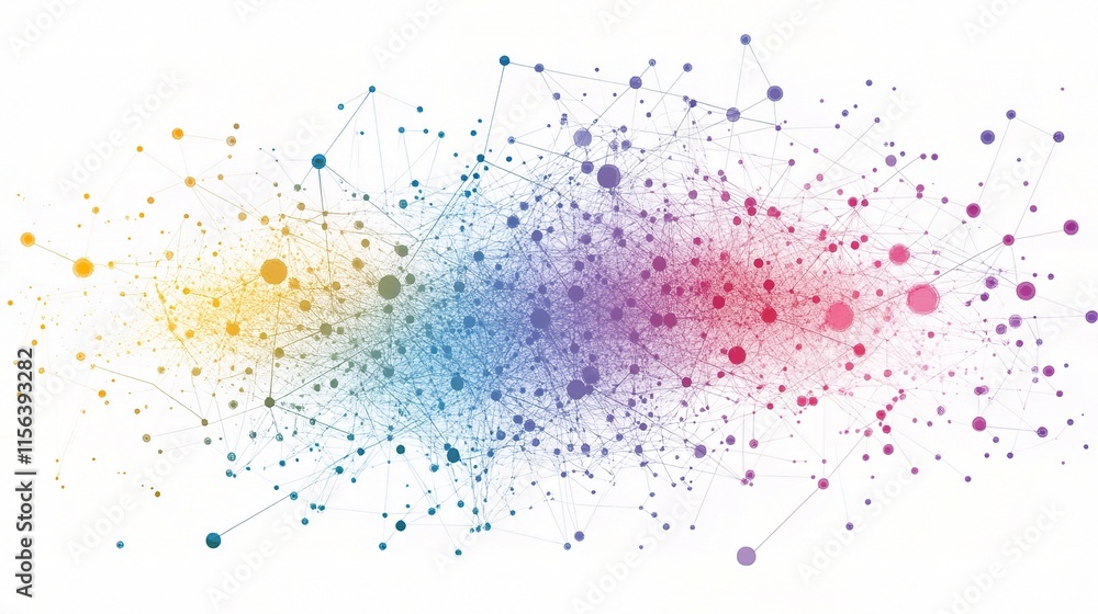 Poster abstract geometric background with connected lines and dots