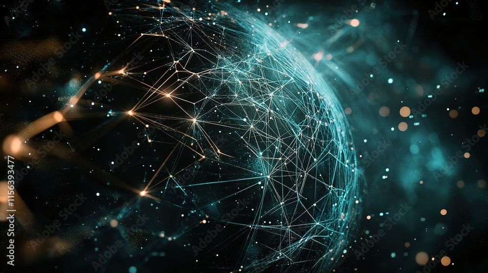 Poster abstract globe technology background with dynamic gradient effect