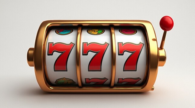 Online casino. 3D slot machine isolated on a transparent background 