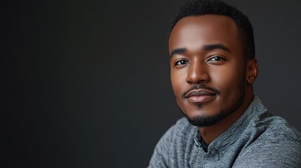 Fototapeta premium Confident African American Man in Studio Portrait Setting