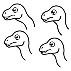 four small dinosaurs only head