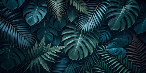 Tropical leaves background with beautiful colors