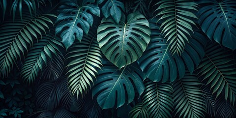 Tropical leaves background with beautiful colors