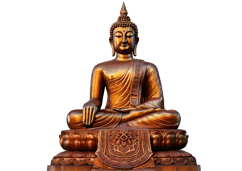 Buddha statues,stand isolated on a transparent or white background