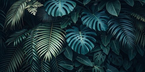 Tropical leaves background with beautiful colors