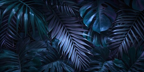 Tropical leaves background with beautiful colors