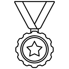 Achievement Medal Line Art Vector Design