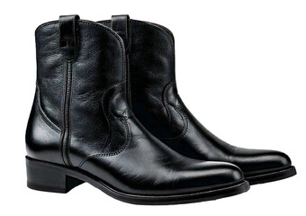 Cowboy leather boots isolated on a transparent or white background