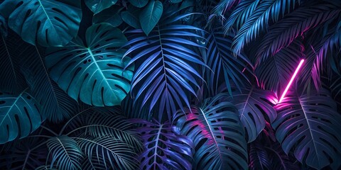 Tropical leaves background with beautiful colors