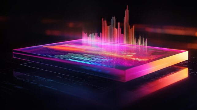 Holographic Financial Data Graph Visualization in 10D Format