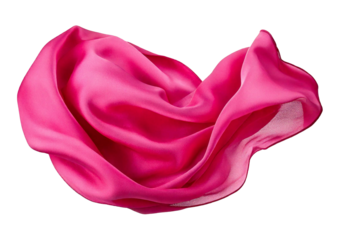 Floating elegant pink fabric isolated on a transparent or white background