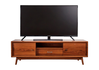 Freestanding TV stand isolated on a transparent or white background