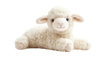 Plush toy lamb, transparent background