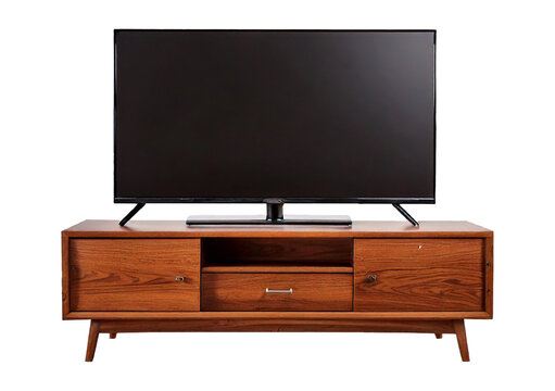 Freestanding TV stand isolated on a transparent or white background