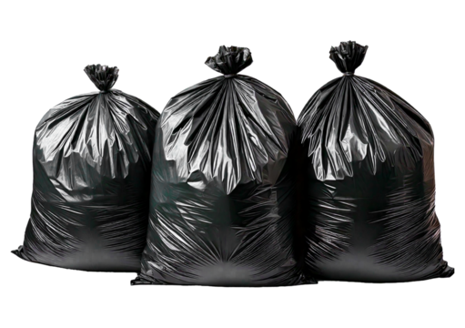 Garbage plastic bags isolated on a transparent or white background