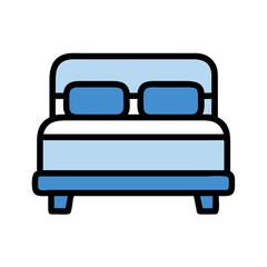 double bed icon design