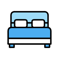 double bed icon design