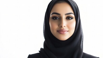 Naklejka premium Young Arab Businesswoman Isolated on White Background