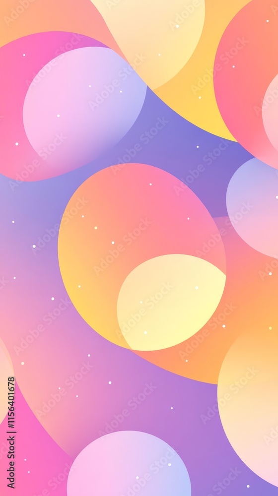 Poster a colorful background with a lot of circles. the circles are different colors and sizes. there are a