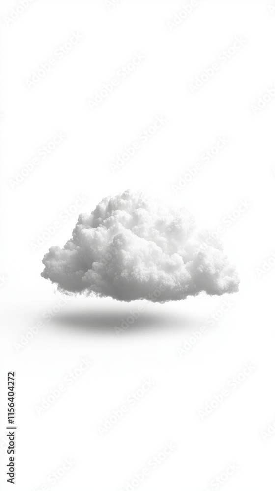 Poster a white cloud is floating in the sky. it is very fluffy and white. the cloud is not touching the gro