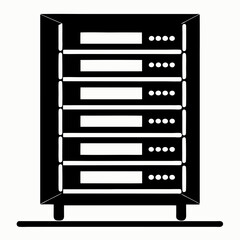 Server Rack Silhouette Vector Illustration