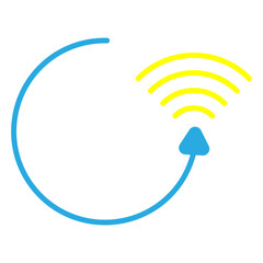 Wi-Fi symbol with a 