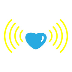 Love symbol combined with a Wi-Fi signal icon.