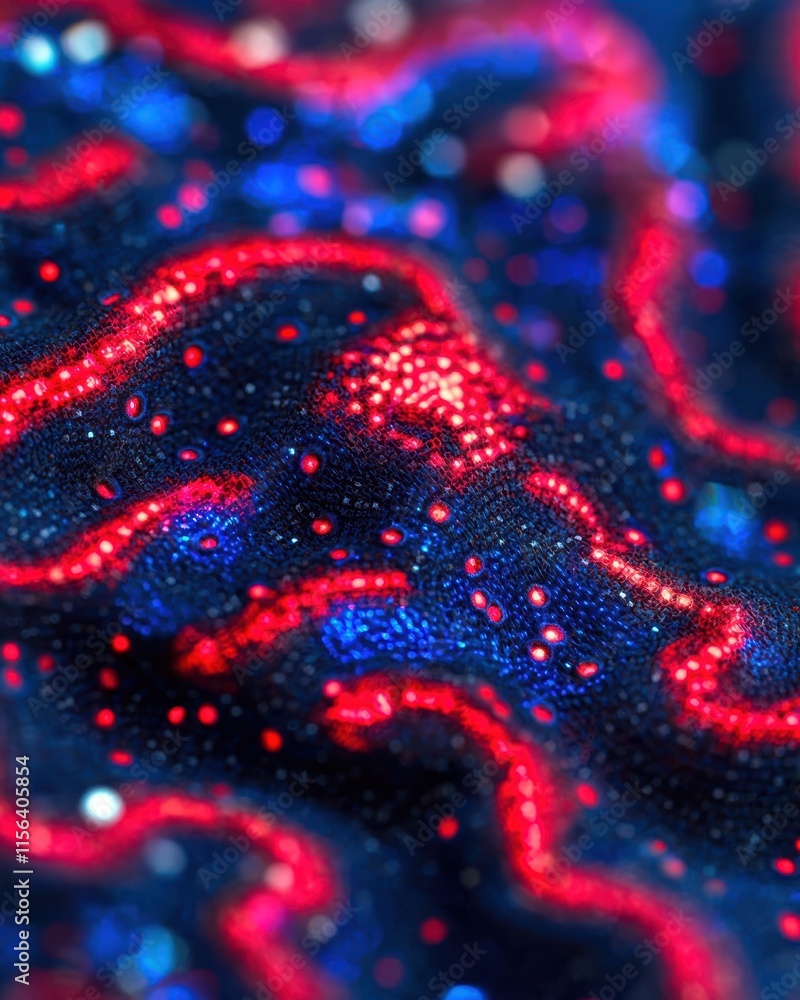 Poster glowing abstract texture with red and blue light patterns
