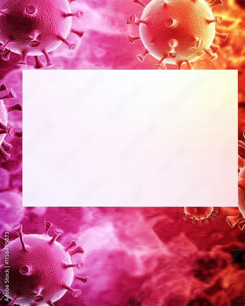 Poster colorful abstract background with microscopic virus structures