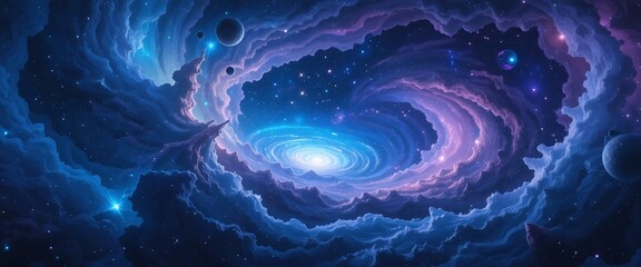 cosmic high-quality illustration galaxy swirling.