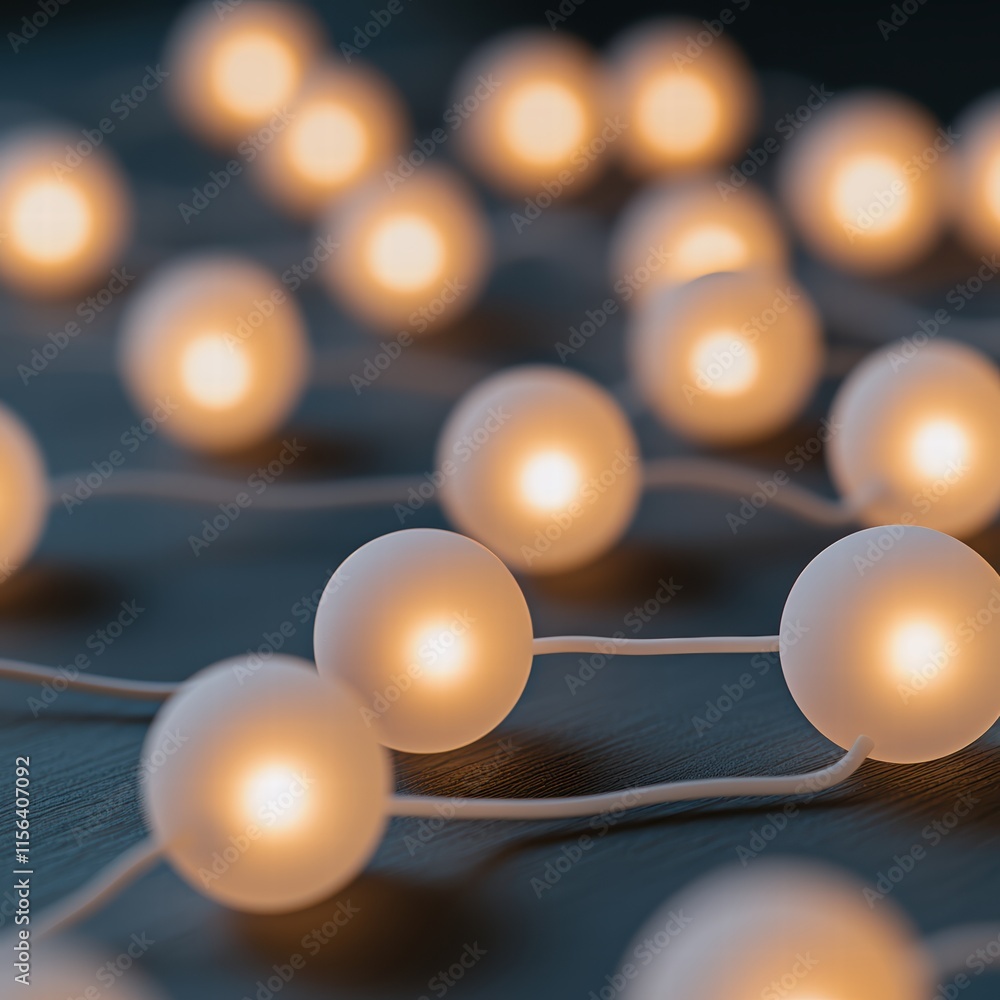 Poster soft glow of decorative string lights on a subtle background