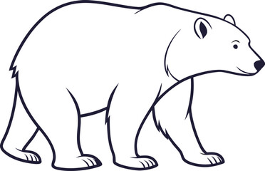 The Bear outline vector and straightforward illustration line art design on a white background.