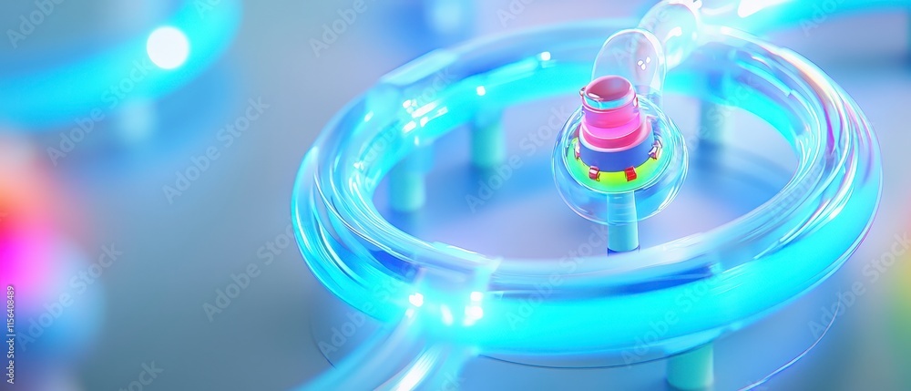 Aufkleber abstract futuristic technology design glowing circuitry innovation data science