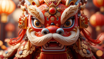 Fototapeta premium A chinese new year 2025.bokeh background