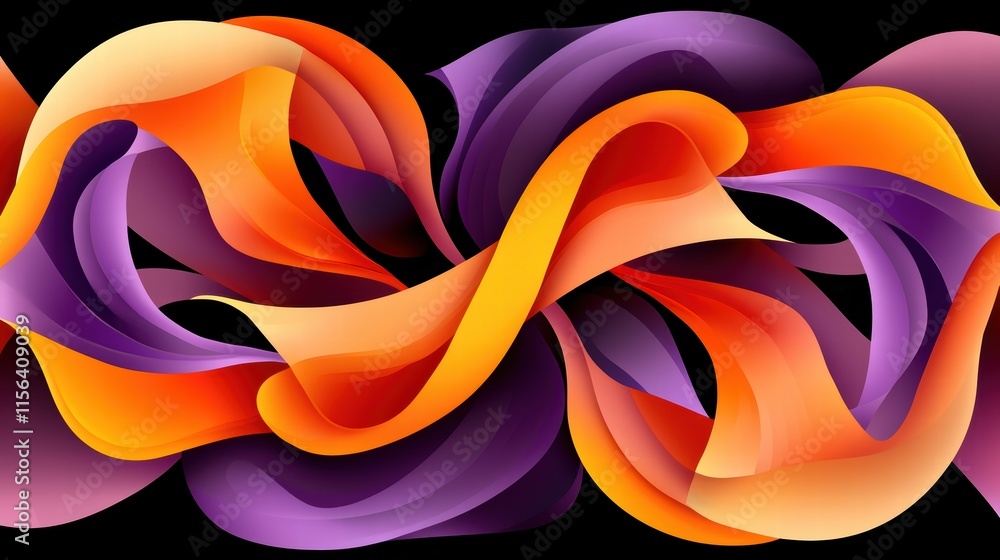 Poster colorful abstract swirl design with smooth gradient flowing shapes
