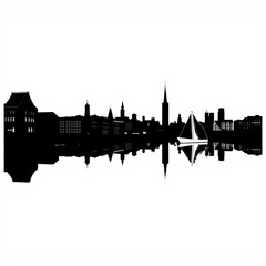 Obraz premium Bremen germany skyline red. skyline silhouette. cityscape illustration architecture city 