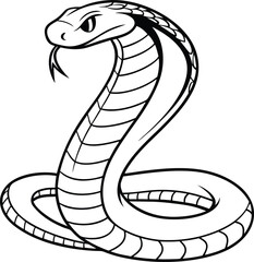Fototapeta premium Snake outline vector and straightforward illustration line art design on a white background.