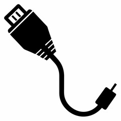 Ethernet Cable Silhouette Vector Art