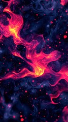 Abstract Cosmic Nebula Glowing Red Purple Galaxy Wallpaper