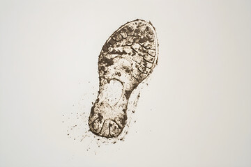 Solitary Step: A High Heel's Imprint on Pristine White