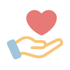 heart in hand icon design