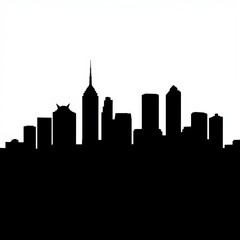 Fototapeta premium City icon. skyline silhouette. cityscape illustration architecture city 