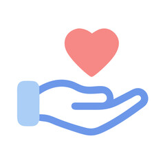 heart in hand icon design