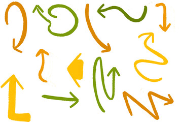 Vector abstract colorful hand drawn arrows set. Illustration of Grunge Sketch Handmade Vector Arrow Set. Arrow grunge vector. hand drawn illustration