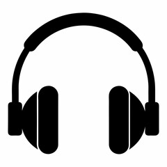 Black Headphones Silhouette Vector Art