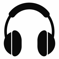 Black Headphones Silhouette Vector Art