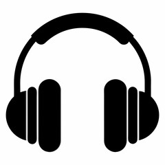 Black Headphones Silhouette Vector Art