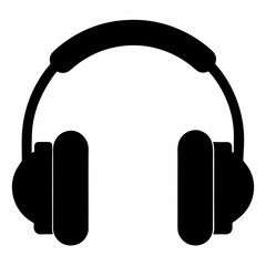 Black Headphones Silhouette Vector Art
