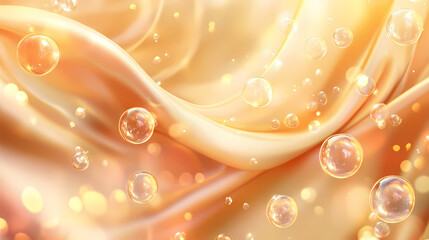 Creamy, silken fabric with shimmering bubbles. ideal for beauty, luxury, or spa product promotions. Silken. Illustration